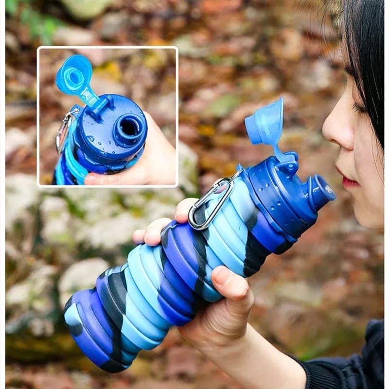 500ml Creative Portable Silicone Folding Sports Water Bottle, Tie Dye Silicone Foldable Water Cups, Collapsible Water Bottle, Leak Proof Water Bottles For Outdoor Camping 500ml Creative Portable Silicone Folding Sports Water Bottle, Tie Dye Silicone Foldable Water Cups, Collapsible Water Bottle, Leak Proof Water Bottles For Outdoor Camping